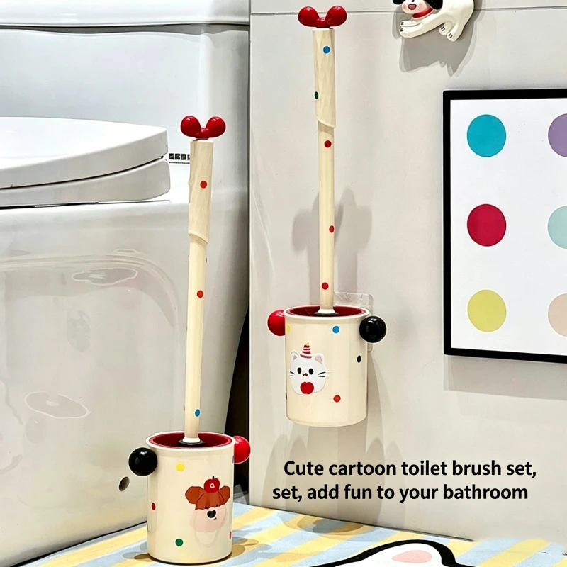 Cute polka dot toilet brush, household long handle with base, blind corner toilet wall mounted brush, bathroom cleaning set
Cute polka dot toilet brush, household long handle with base, blind corner toilet wall mounted brush, bathroom cleaning set