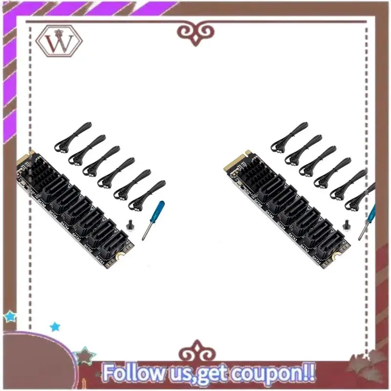 ABBG-2X PCIE To SATA 6Gpbsx6-Port Expansion Card+SATA Cable M.2 MKEY PCI-E Riser Card M.2 NVME To SATA3.0 ASM1166 Support PM
ABBG-2X PCIE To SATA 6Gpbsx6-Port Expansion Card+SATA Cable M.2 MKEY PCI-E Riser Card M.2 NVME To SATA3.0 ASM1166 Support PM