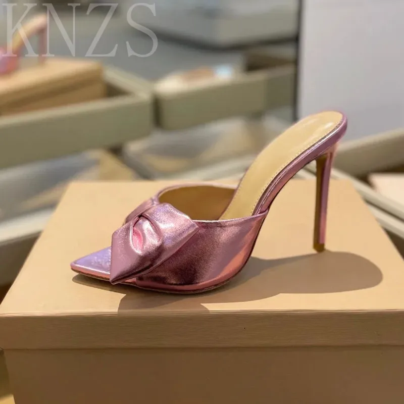Summer New Pointed Toe Open Toe Women Slippers Butterfly-Knot Decor Genuine Leather Fashion High Heels Party Dress Women Shoes
Summer New Pointed Toe Open Toe Women Slippers Butterfly-Knot Decor Genuine Leather Fashion High Heels Party Dress Women Shoes