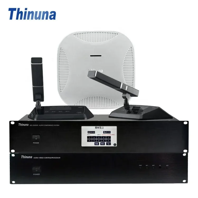 2025 Thinuna WG-5500MV II 5G WiFi Wireless Digital Conference System Smart Meeting Room Microphone Equipment One-Stop Solution
2025 Thinuna WG-5500MV II 5G WiFi Wireless Digital Conference System Smart Meeting Room Microphone Equipment One-Stop Solution