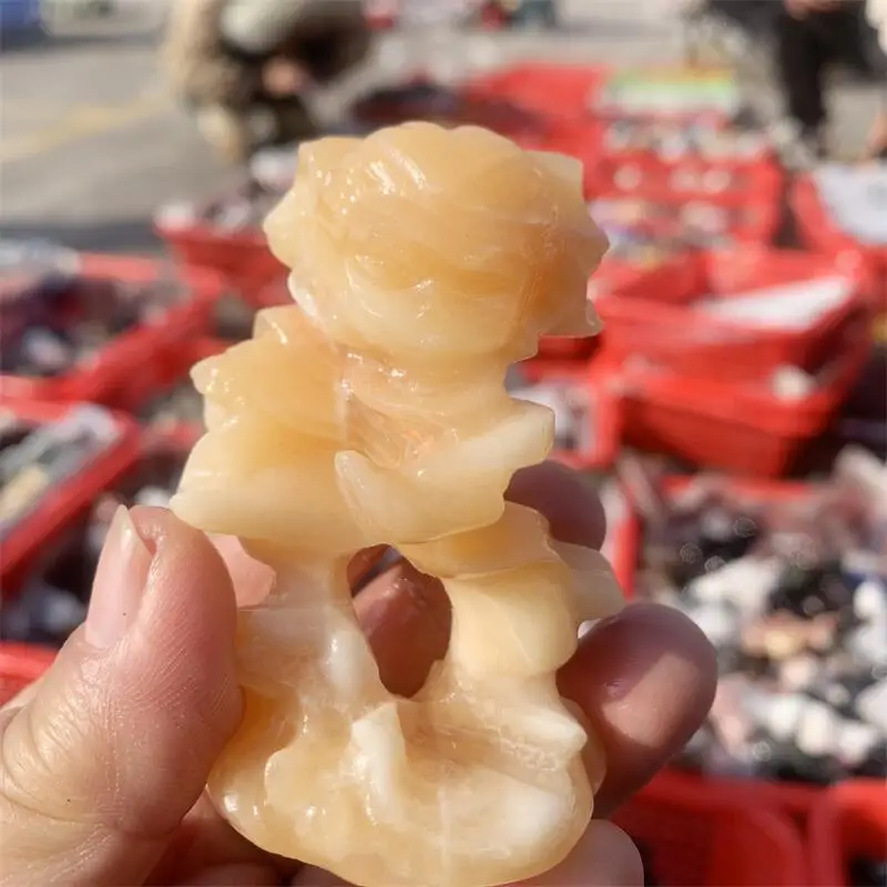 Natural Orange Calcite Carving Hand Cartoon Stones Healing Polished Mineral Ornaments Home Decoration 1PCS
Natural Orange Calcite Carving Hand Cartoon Stones Healing Polished Mineral Ornaments Home Decoration 1PCS