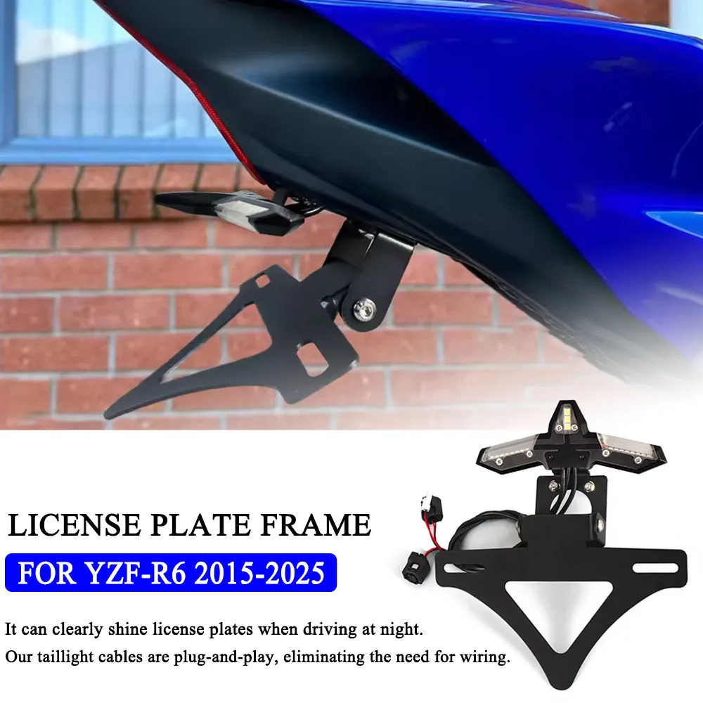 NEW Motorcycle Accessories Adjustable License Number Plate Frame Holder Bracket LED For Yamaha YZF R6 YZFR6 YZF-R6 2015-2025
NEW Motorcycle Accessories Adjustable License Number Plate Frame Holder Bracket LED For Yamaha YZF R6 YZFR6 YZF-R6 2015-2025