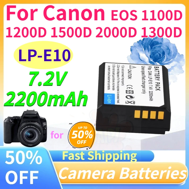 Brand New 2200mAh LP-E10 Camera Batteries for Canon EOS 1100D 1200D 1500D 2000D 1300D 7.2V Rechargeable Battery in Stock
Brand New 2200mAh LP-E10 Camera Batteries for Canon EOS 1100D 1200D 1500D 2000D 1300D 7.2V Rechargeable Battery in Stock