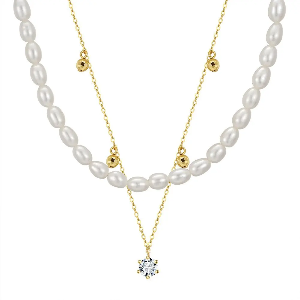 VANA Luxury Style S925 Sterling Silver 925 Elegant Double Layers Cz Cubic Zirconia Pendant Freshwater Pearl Necklace For Women
VANA Luxury Style S925 Sterling Silver 925 Elegant Double Layers Cz Cubic Zirconia Pendant Freshwater Pearl Necklace For Women