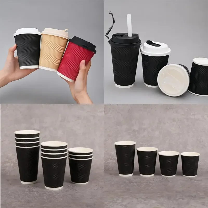 【CHIMU HOME】 Food Grade Disposable Take Away Custom Design 330-350ml 10oz Ripple Wall Degradable Hot Coffee Paper Cup with
【CHIMU HOME】 Food Grade Disposable Take Away Custom Design 330-350ml 10oz Ripple Wall Degradable Hot Coffee Paper Cup with