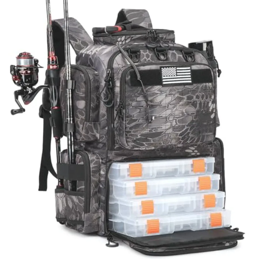 Тактический рыболовный рюкзак с коробками для снастей, держателями для удочек, держателем для бутылок, 50-литровый рюкзак-органайзер для снастей с охлаждающим отделением для рыболовных принадлежностей
Тактический рыболовный рюкзак с коробками для снастей, держателями для удочек, держателем для бутылок, 50-литровый рюкзак-органайзер для снастей с охлаждающим отделением для рыболовных принадлежностей