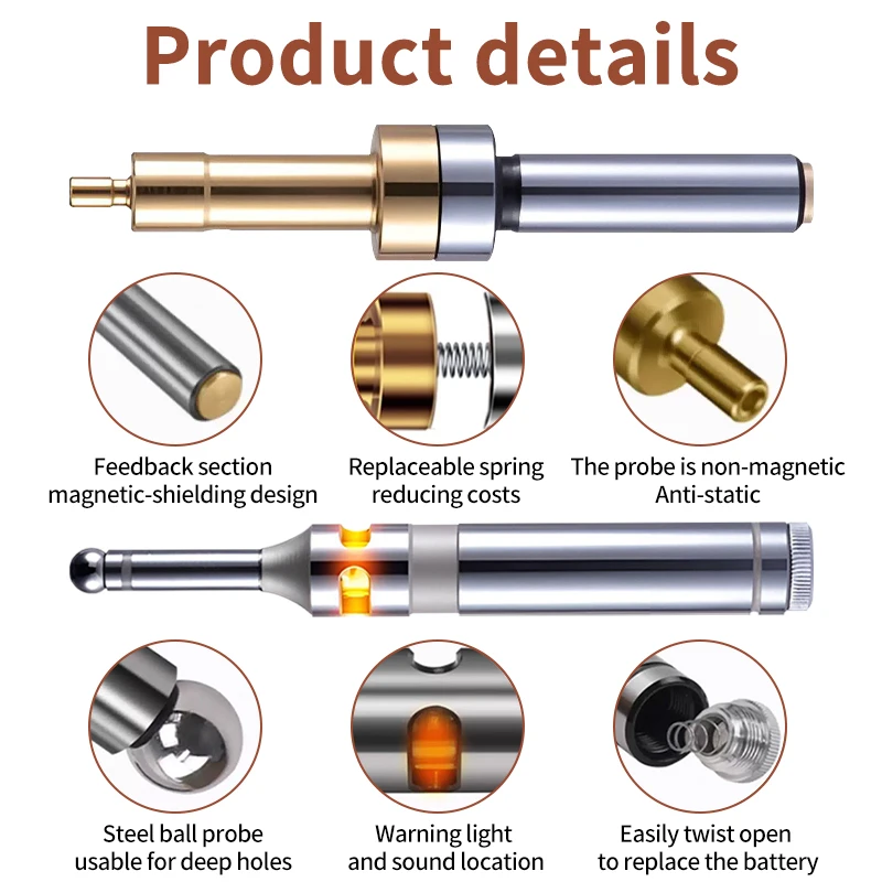 Немагнитный механический контактный датчик центрального позиционирования кромок типа А, используемый для фрезерных станков с ЧПУ и токарных станков.
Немагнитный механический контактный датчик центрального позиционирования кромок типа А, используемый для фрезерных станков с ЧПУ и токарных станков.