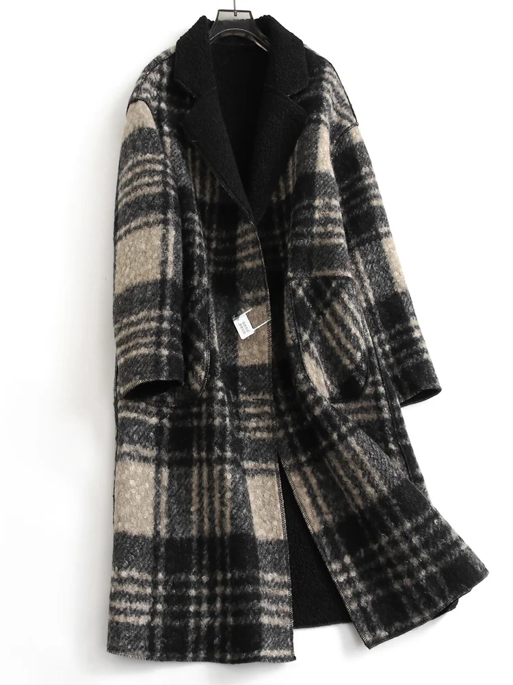 Double-Sided Wear Plaid Long Coat 2024 Winter New Style Long Sleeve Suit Collar Women's Woolen Jacket H437 Commute Straight Cut
Double-Sided Wear Plaid Long Coat 2024 Winter New Style Long Sleeve Suit Collar Women's Woolen Jacket H437 Commute Straight Cut