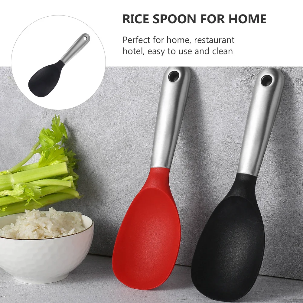 Stainless Steel Silicone Rice Spoon Heat Resistant With Hanging Hole For Home Restaurant Hotel Reusable Kitchen Utensil
Stainless Steel Silicone Rice Spoon Heat Resistant With Hanging Hole For Home Restaurant Hotel Reusable Kitchen Utensil
