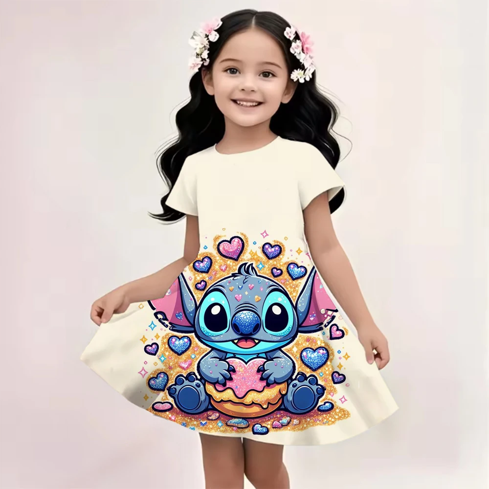 Летнее хит продаж, платье для девочек с полным принтом Disney Stitch, детская розовая пышная юбка принцессы с короткими рукавами и мультяшным узором для вечеринки
Летнее хит продаж, платье для девочек с полным принтом Disney Stitch, детская розовая пышная юбка принцессы с короткими рукавами и мультяшным узором для вечеринки