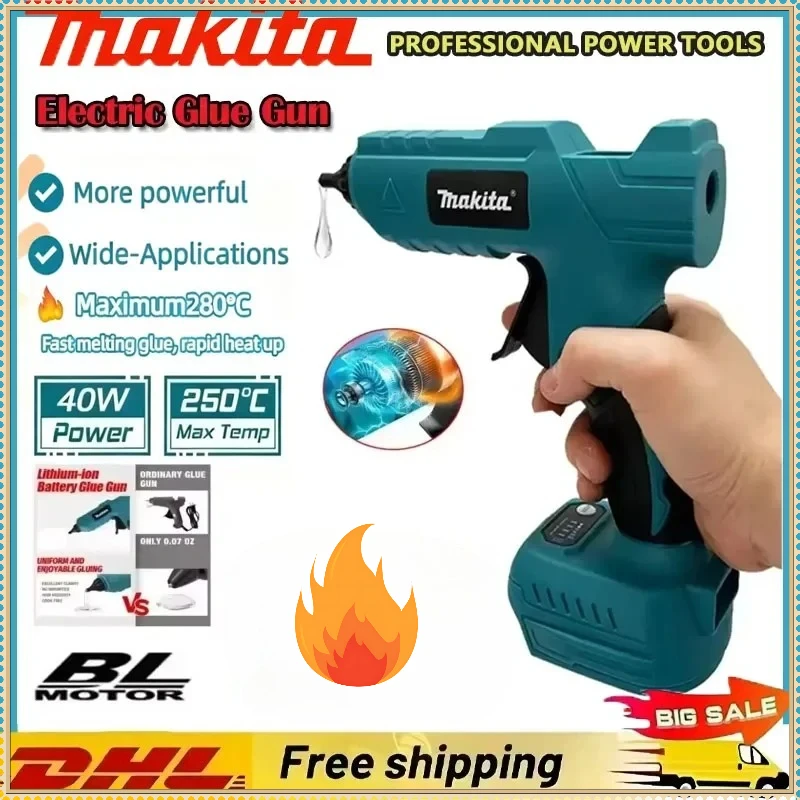 Беспроводной электрический ручной пистолет для горячей клейки Makita, инструмент для ремонта и DIY, пистолет для термосварки, термофен с насадкой против ожогов, для аккумуляторов Makita
Беспроводной электрический ручной пистолет для горячей клейки Makita, инструмент для ремонта и DIY, пистолет для термосварки, термофен с насадкой против ожогов, для аккумуляторов Makita