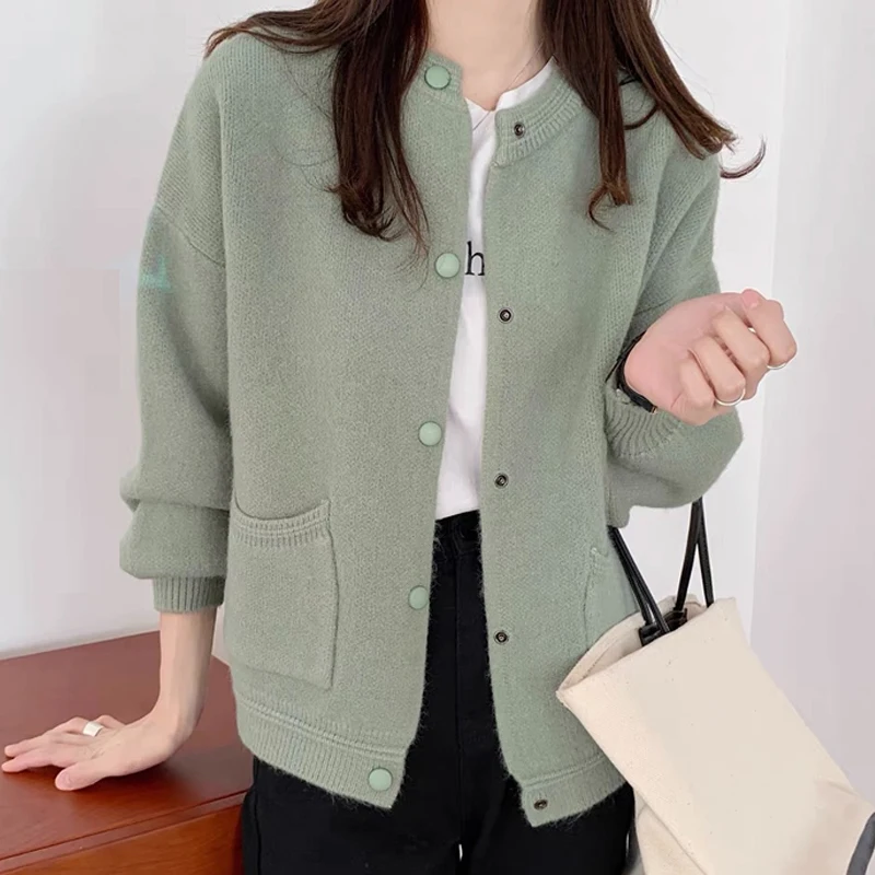 2023 Autumn Winter Cardigan Long Sleeve Sweater Korean Fashion Knitted Coat Loose Women Solid Clothes with Pocket New 29166
2023 Autumn Winter Cardigan Long Sleeve Sweater Korean Fashion Knitted Coat Loose Women Solid Clothes with Pocket New 29166
