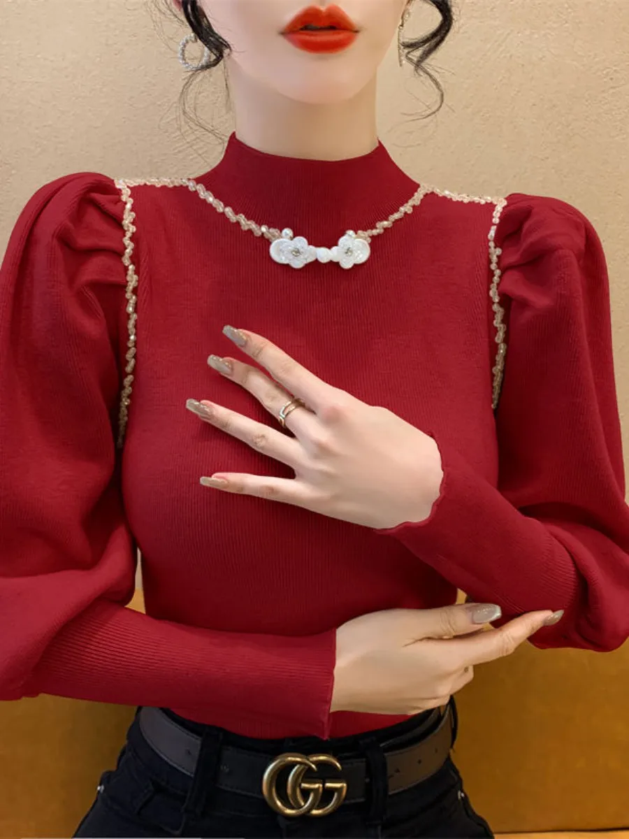 Elegant Pure Color Knitted Sweater Women's Autumn Winter Half High Collar Lantern Sleeve Base Layer Ensemble Yang Jing W4cigHzF
Elegant Pure Color Knitted Sweater Women's Autumn Winter Half High Collar Lantern Sleeve Base Layer Ensemble Yang Jing W4cigHzF