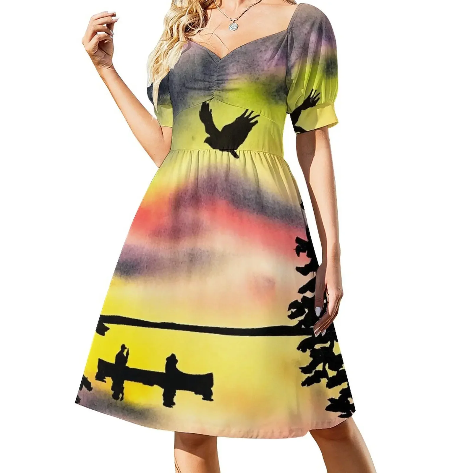 Northern Watercolour Paddlers and the Bears Short-Sleeved Dress ladies dresses for women 2025 Women's long dress
Northern Watercolour Paddlers and the Bears Short-Sleeved Dress ladies dresses for women 2025 Women's long dress