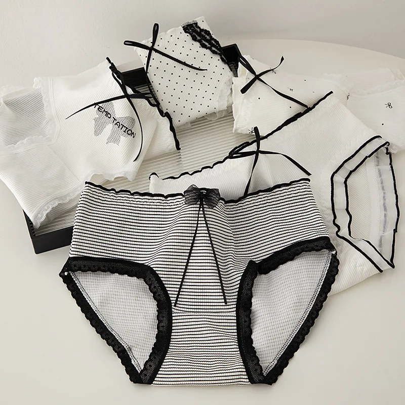 5Pcs/Set Cute Bow Cotton Women Underwear Print Panty Girls Briefs Sexy Panties Female Breathable Underpants Ladies Lingeries XL
5Pcs/Set Cute Bow Cotton Women Underwear Print Panty Girls Briefs Sexy Panties Female Breathable Underpants Ladies Lingeries XL