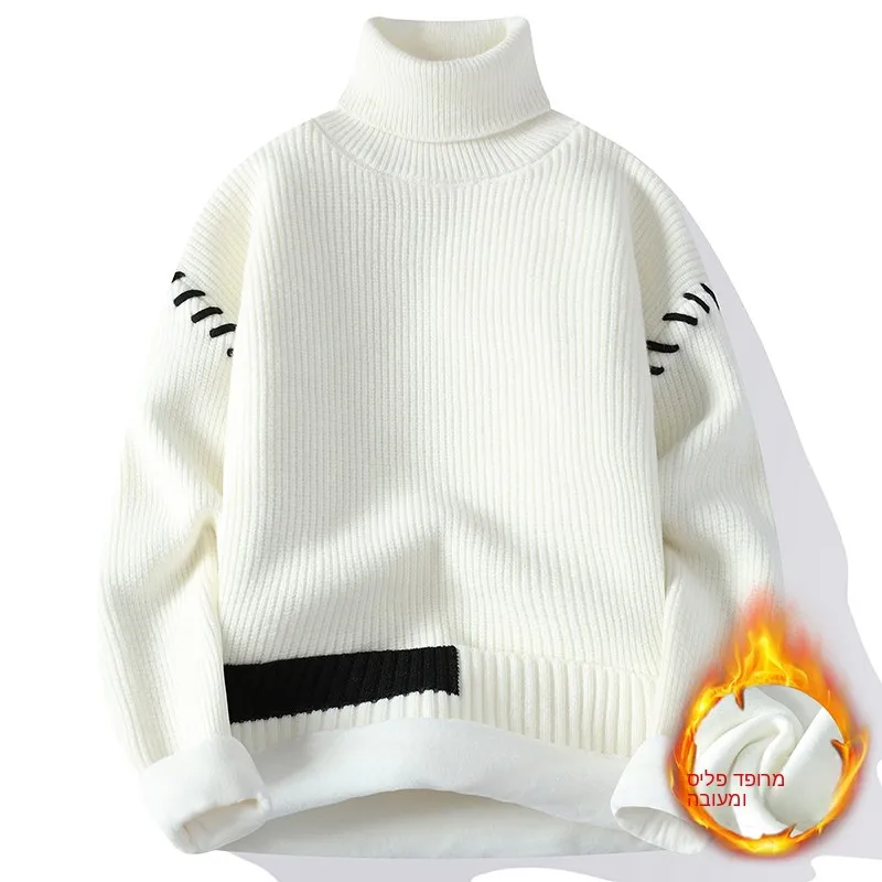 Men's Winter High Neck Knitwear Fashionable Thickened Fleece Warm Slim Fit Long Sleeve Casual Style Pure Color Wool Sweater
Men's Winter High Neck Knitwear Fashionable Thickened Fleece Warm Slim Fit Long Sleeve Casual Style Pure Color Wool Sweater