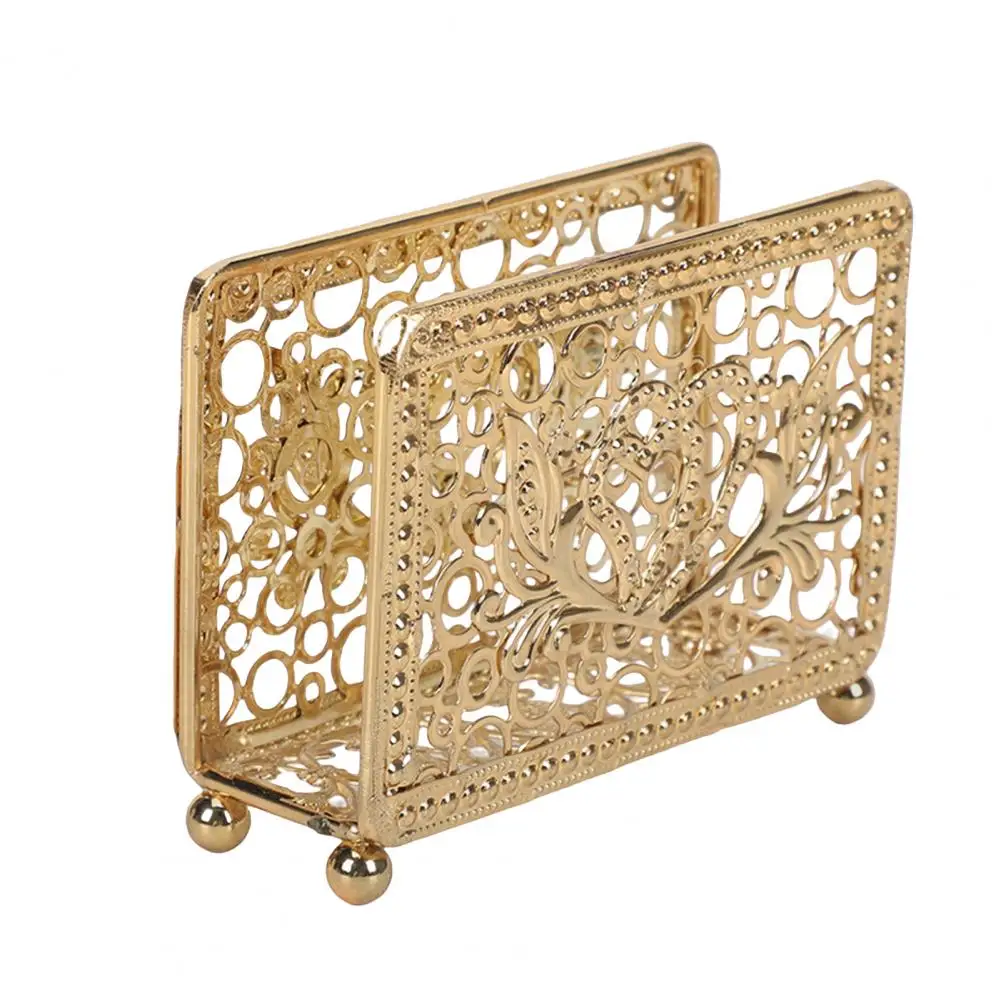 Desktop Storage Holder Hollow-carved Light Luxury Decorative Iron Handmade Vintage Tissue Holder Shelf for Hotel Napkins Stand
Desktop Storage Holder Hollow-carved Light Luxury Decorative Iron Handmade Vintage Tissue Holder Shelf for Hotel Napkins Stand