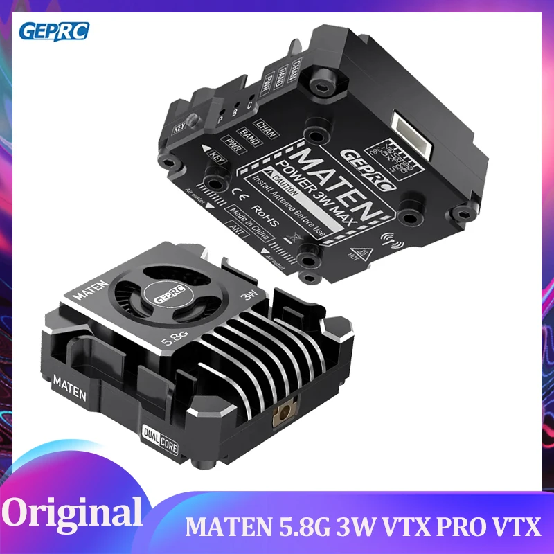 GEPRC MATEN 5.8G 3W VTX Pro, 3000 мВт 7-36 В с микрофоном, гоночный дрон FPV дальнего действия 
GEPRC MATEN 5.8G 3W VTX Pro, 3000 мВт 7-36 В с микрофоном, гоночный дрон FPV дальнего действия