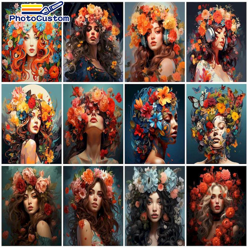 PhotoCustom Women DIY Painting By Numbers Flower Kit Figure Coloring By Numbers Unique Gift For Home Decor Wall Art
PhotoCustom Women DIY Painting By Numbers Flower Kit Figure Coloring By Numbers Unique Gift For Home Decor Wall Art