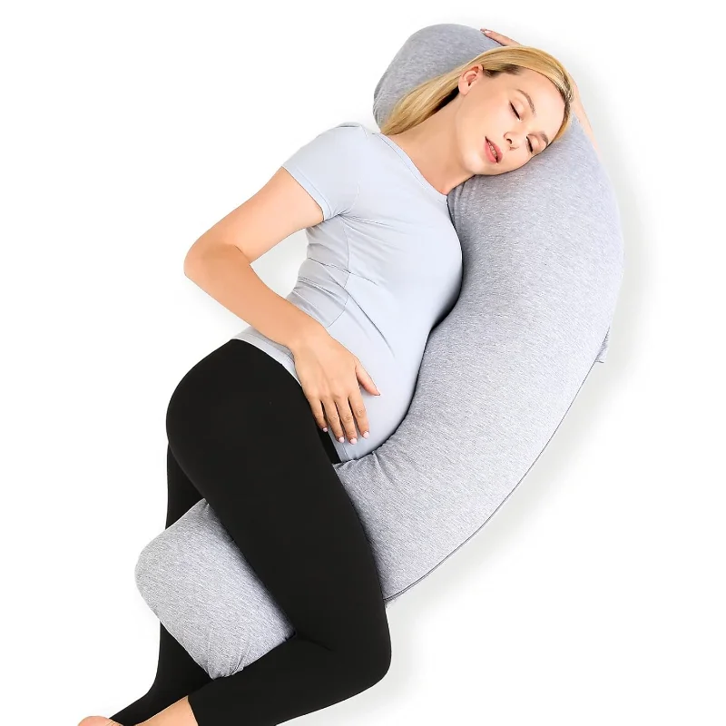 Pregnancy Pillows for Side Sleeping, J Shaped Maternity Body Pillow for Pregnancy, Soft Pregnancy Pillow with Jersey Cover
Pregnancy Pillows for Side Sleeping, J Shaped Maternity Body Pillow for Pregnancy, Soft Pregnancy Pillow with Jersey Cover