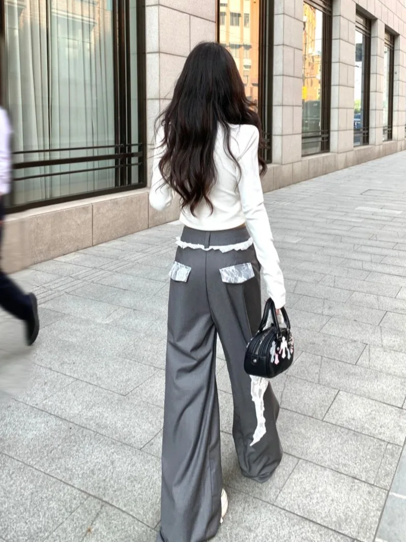 Ay, широкие брюки с высокой талией, женские зимние дизайнерские повседневные брюки с кружевной отделкой длиной до пола, повседневные брюки для поездок на работу
Ay, широкие брюки с высокой талией, женские зимние дизайнерские повседневные брюки с кружевной отделкой длиной до пола, повседневные брюки для поездок на работу