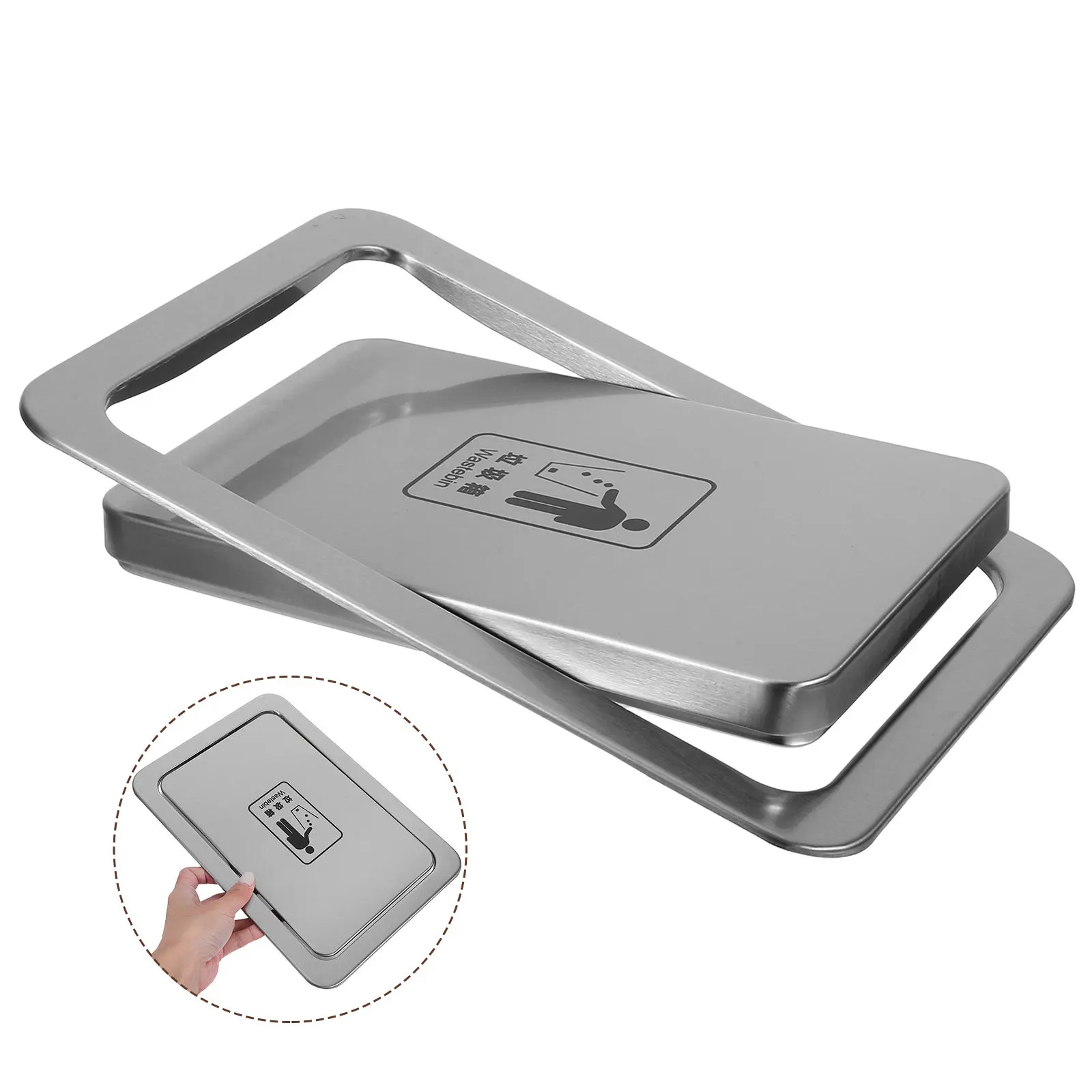 Stainless Steel Recessed Trash Can Lid Swing Cover for Kitchen Countertop Easy Install Space Saving Flip Lid Swing Flap Cover
Stainless Steel Recessed Trash Can Lid Swing Cover for Kitchen Countertop Easy Install Space Saving Flip Lid Swing Flap Cover