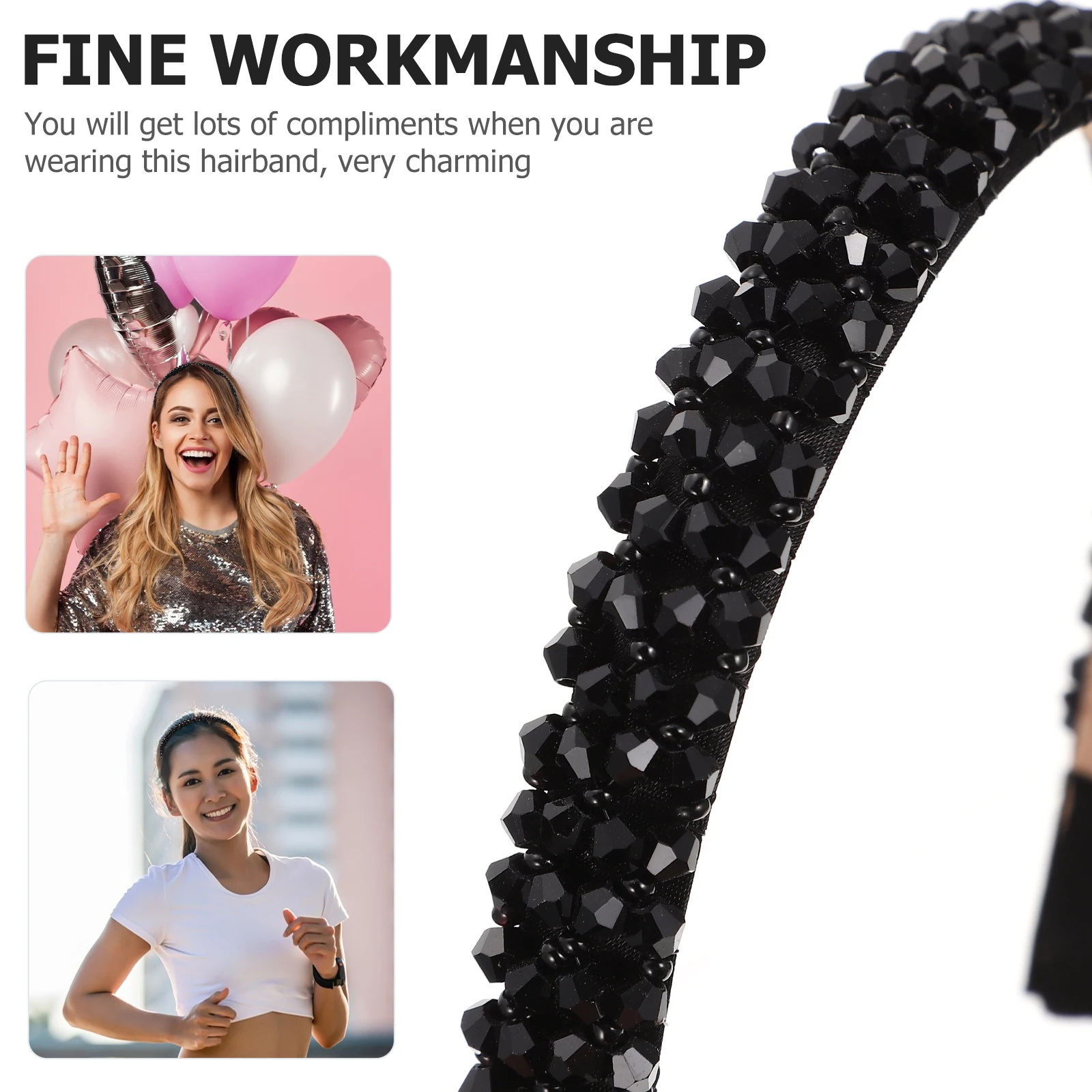 Beaded Headb Woman Crystal Exquisite Decor Black Fashion Hairb Bride Pearl Creative Universal Size Banquet Party Haircut Decor
Beaded Headb Woman Crystal Exquisite Decor Black Fashion Hairb Bride Pearl Creative Universal Size Banquet Party Haircut Decor