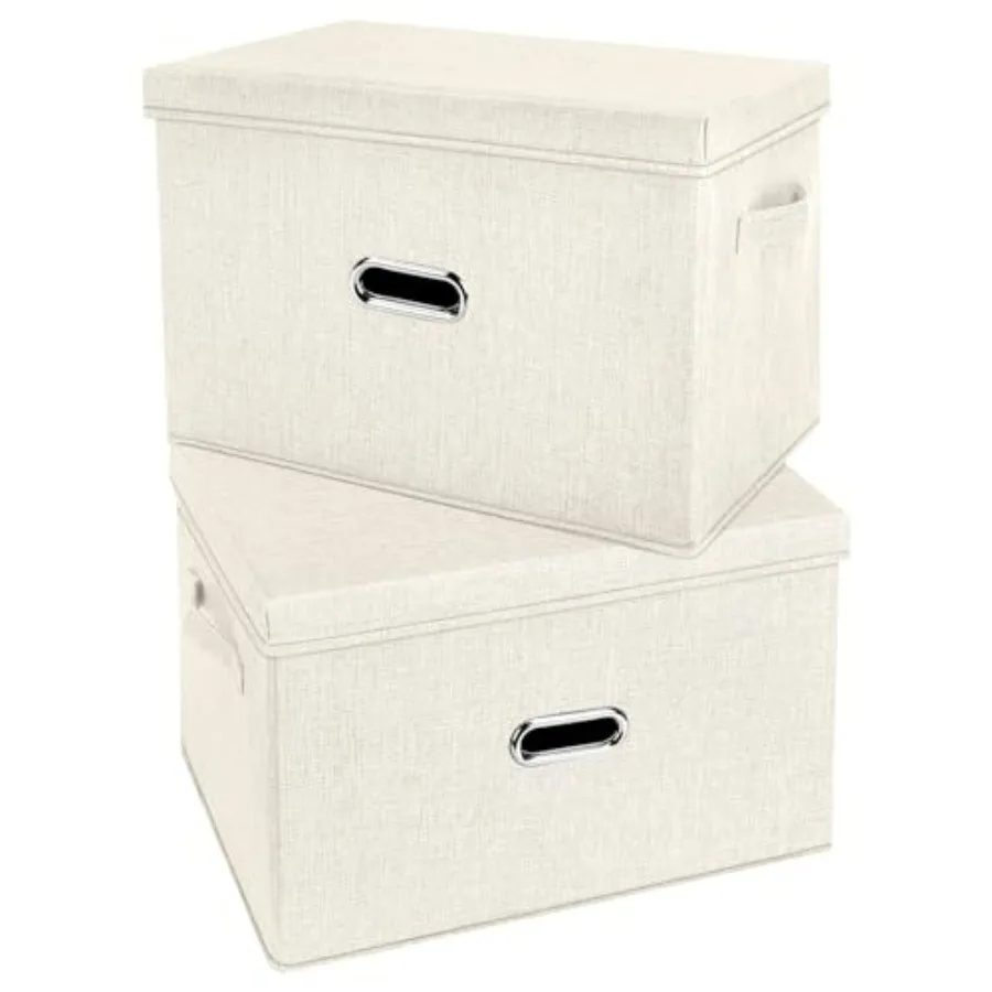 Extra Large Cream Linen Fabric Foldable Storage Bins with Removable Lid and Handles Washable Organizer Containers Baskets Cube
Extra Large Cream Linen Fabric Foldable Storage Bins with Removable Lid and Handles Washable Organizer Containers Baskets Cube