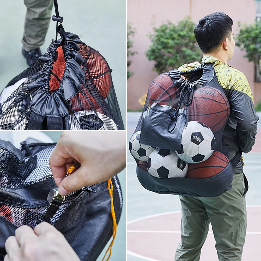 Mesh Socce Ball Bag Large Sports Ball Bag with Shoulder Strap Team Work Ball Bags for Holding Basketball Volleyball Baseball
Mesh Socce Ball Bag Large Sports Ball Bag with Shoulder Strap Team Work Ball Bags for Holding Basketball Volleyball Baseball