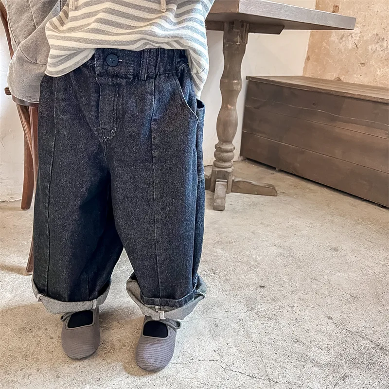 Childrens Pants 2026 Spring New Korean Version Denim Wide Leg Pants Solid Color Simple Casual Daily Stylish Versatile
Childrens Pants 2026 Spring New Korean Version Denim Wide Leg Pants Solid Color Simple Casual Daily Stylish Versatile