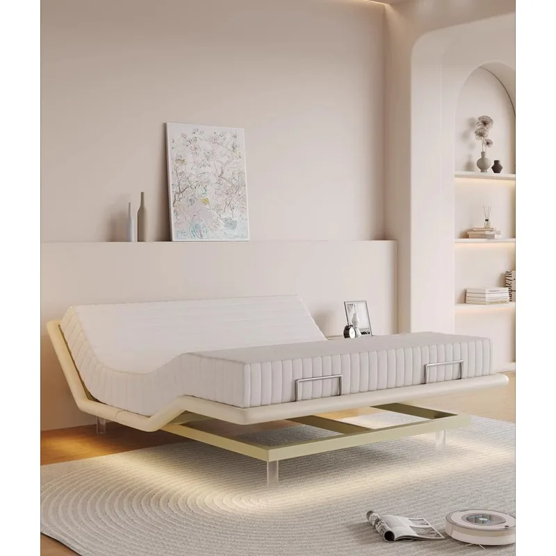 Многофункциональная электрическая умная кровать с голосовым управлением, полностью автоматическая, без спинки, кожаная двуспальная кровать для небольших квартир, подъемная подвесная кровать
Многофункциональная электрическая умная кровать с голосовым управлением, полностью автоматическая, без спинки, кожаная двуспальная кровать для небольших квартир, подъемная подвесная кровать