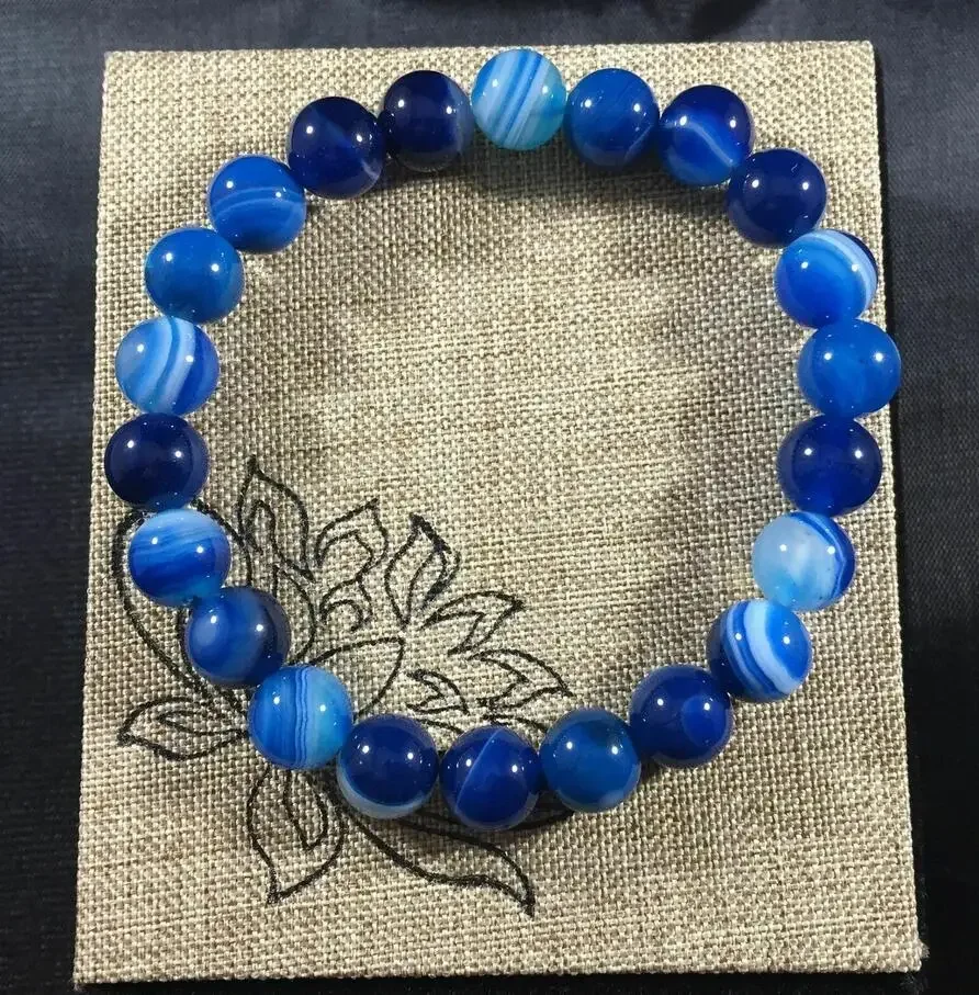 10mm natural blue agate bracelet chakra gem healing Bracelet 7.5“
10mm natural blue agate bracelet chakra gem healing Bracelet 7.5“