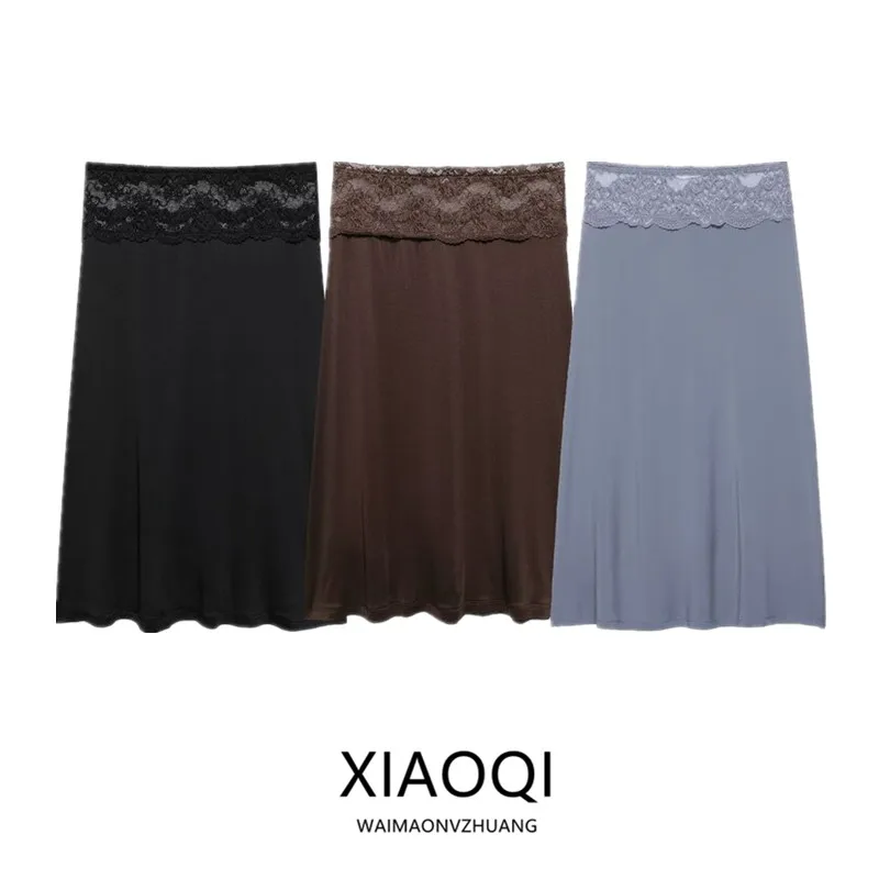 Spring 2026 New Women's Mid-Waist Elastic Lace Patchwork Skirt Fashionable A-Line Loose Fit Ladies Skirts
Spring 2026 New Women's Mid-Waist Elastic Lace Patchwork Skirt Fashionable A-Line Loose Fit Ladies Skirts