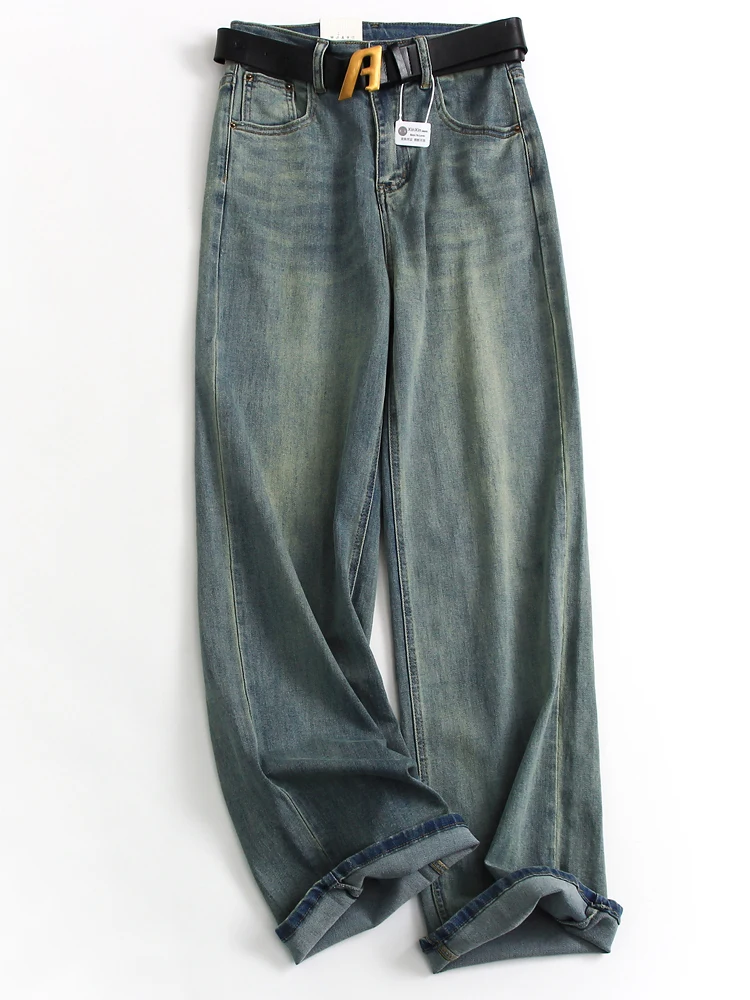 Blue Faded High Waist Wide Leg Jeans Women's Straight Cut Trousers Loose Fit Floor Length Denim Pants Versatile Casual Jeans
Blue Faded High Waist Wide Leg Jeans Women's Straight Cut Trousers Loose Fit Floor Length Denim Pants Versatile Casual Jeans