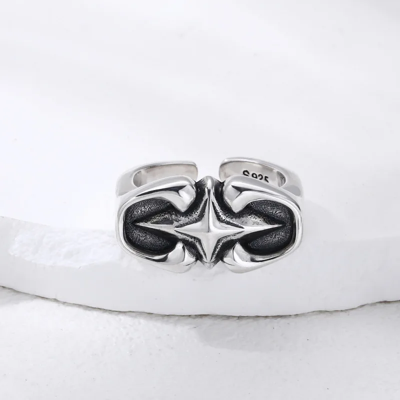 Wholesale 925 sterling silver ring, personalized eternal star ring, ring opening thai silver retro trendyy personalized jewelry
Wholesale 925 sterling silver ring, personalized eternal star ring, ring opening thai silver retro trendyy personalized jewelry