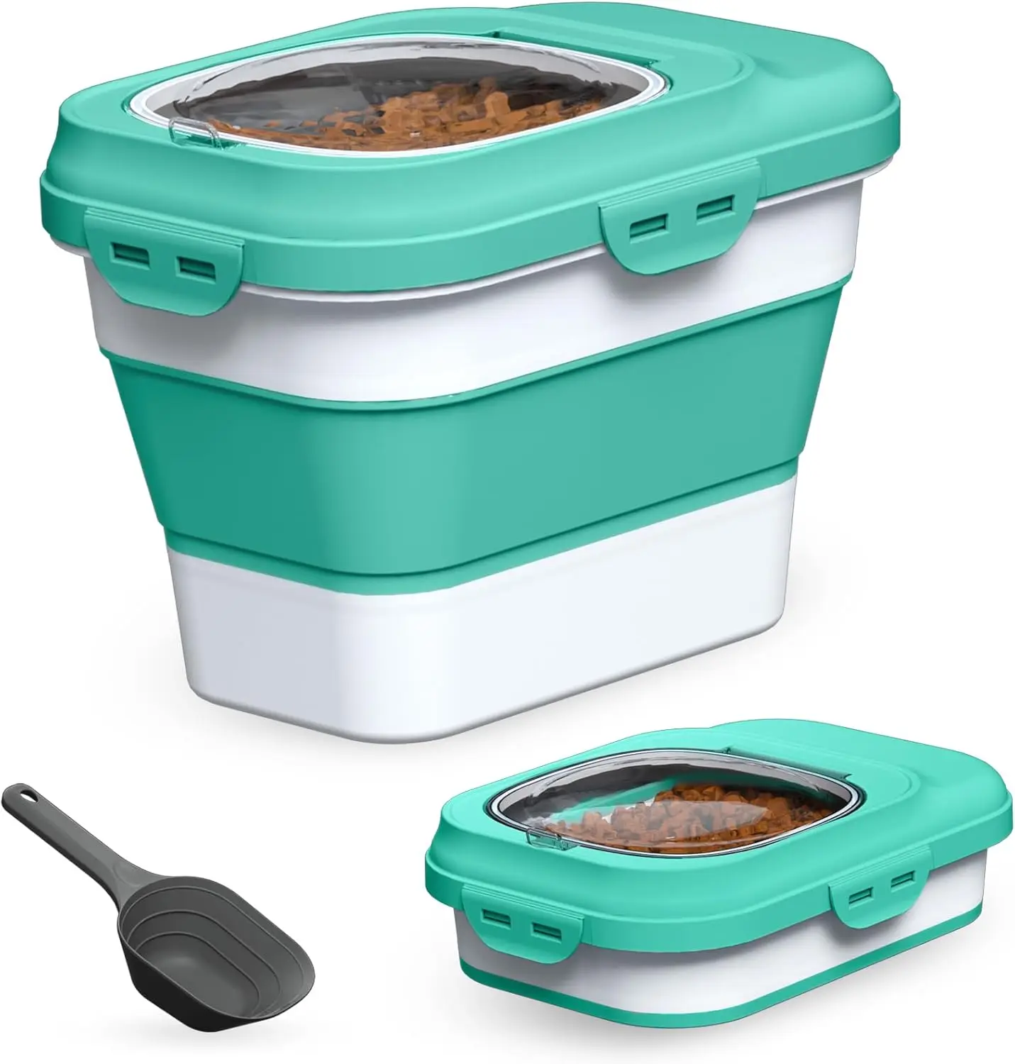 Collapsible Dog Food Storage Container, 10-13lb Airtight Flip-Top with Scoop, Green
Collapsible Dog Food Storage Container, 10-13lb Airtight Flip-Top with Scoop, Green