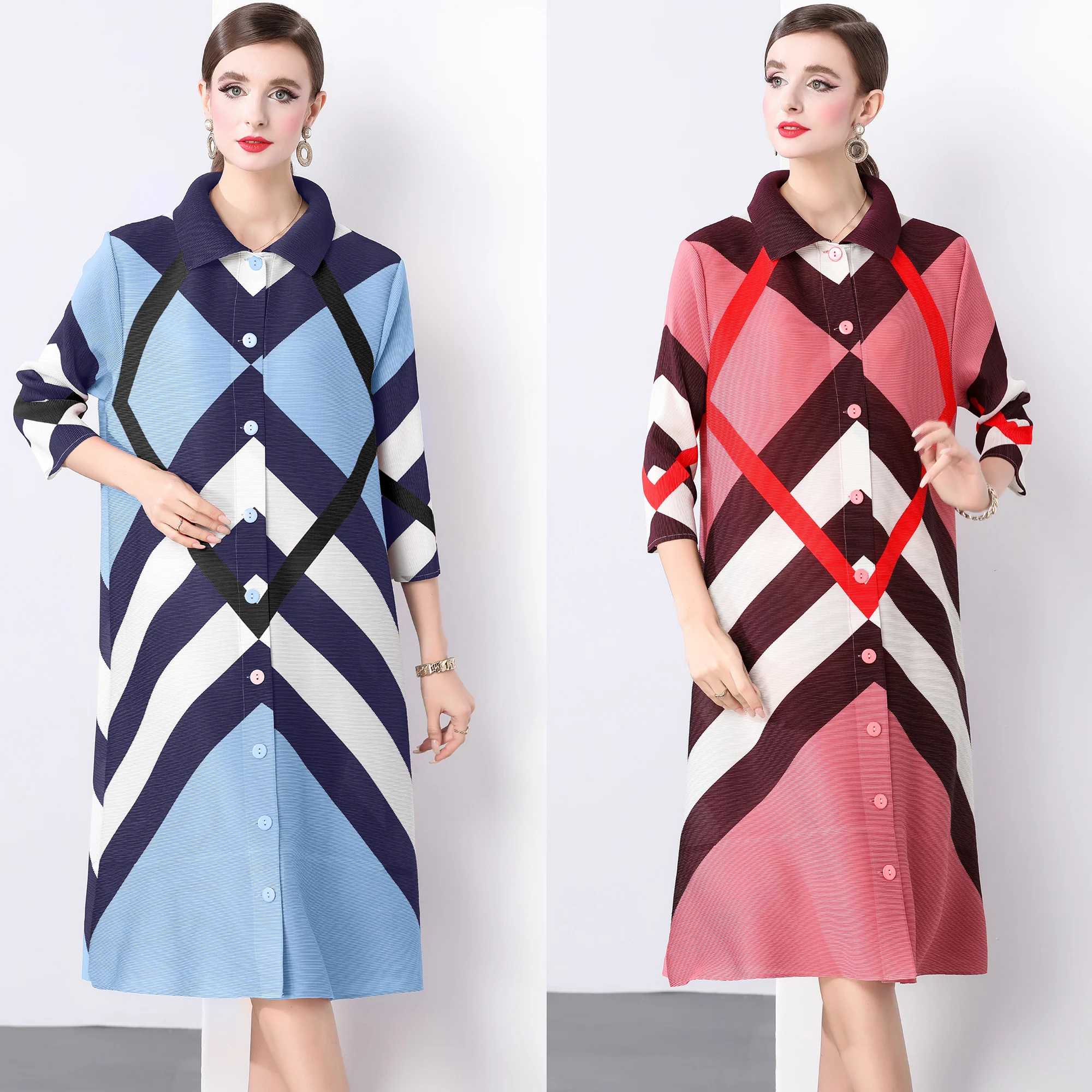 Spring and Autumn Loose Plus Size Medium and Long Pleated Shirt Dress Women's Design Sense Single-breasted Casual Shirt Jacket
Spring and Autumn Loose Plus Size Medium and Long Pleated Shirt Dress Women's Design Sense Single-breasted Casual Shirt Jacket