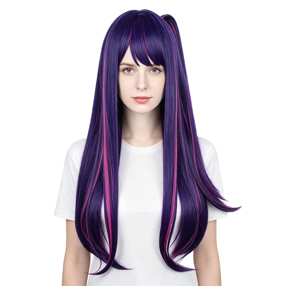 Hoshino Ai Cosplay Wig Purple Pink Gradient Split Ponytail Heat Resistant Synthetic Wig For Halloween Comic Con Anime Party Use
Hoshino Ai Cosplay Wig Purple Pink Gradient Split Ponytail Heat Resistant Synthetic Wig For Halloween Comic Con Anime Party Use