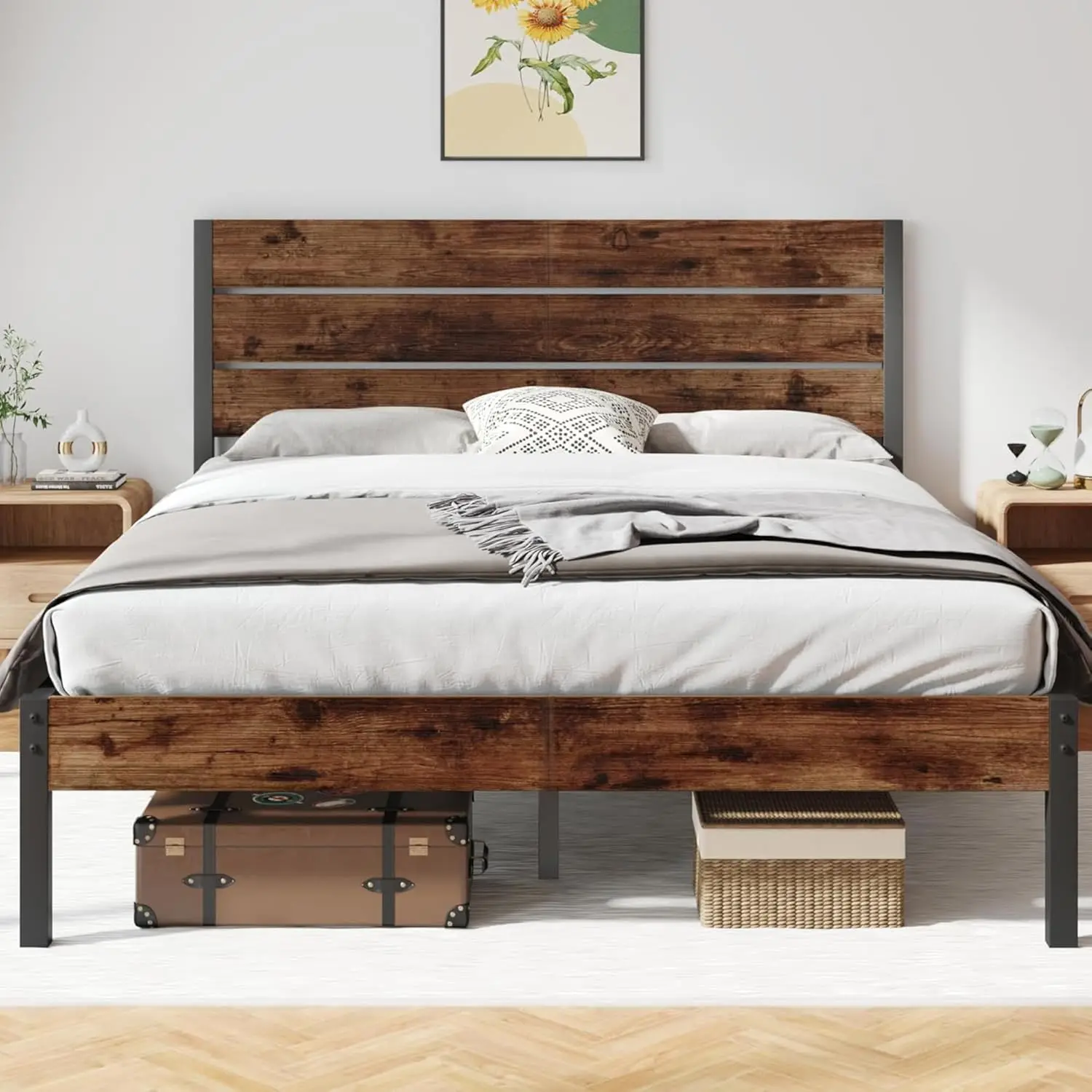 Queen Bed Frame with Headboard and Footboard, with Under Bed Storage, All-Metal Support System, No Box Spring Needed, Easy
Queen Bed Frame with Headboard and Footboard, with Under Bed Storage, All-Metal Support System, No Box Spring Needed, Easy