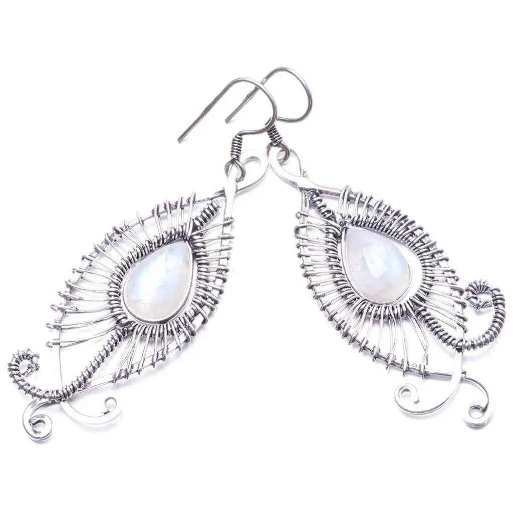 StarGems® Natural Rainbow Moonstone Handmade Unique 925 Sterling Silver Earrings 2 3/4" Y2122
StarGems® Natural Rainbow Moonstone Handmade Unique 925 Sterling Silver Earrings 2 3/4" Y2122