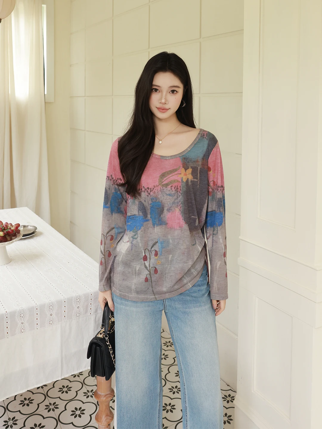 Long Sleeve Women's T-shirt ME Illustration Art Print Slimming Pleated Thin Fashionable Casual Loose Fit Breathable Spring
Long Sleeve Women's T-shirt ME Illustration Art Print Slimming Pleated Thin Fashionable Casual Loose Fit Breathable Spring
