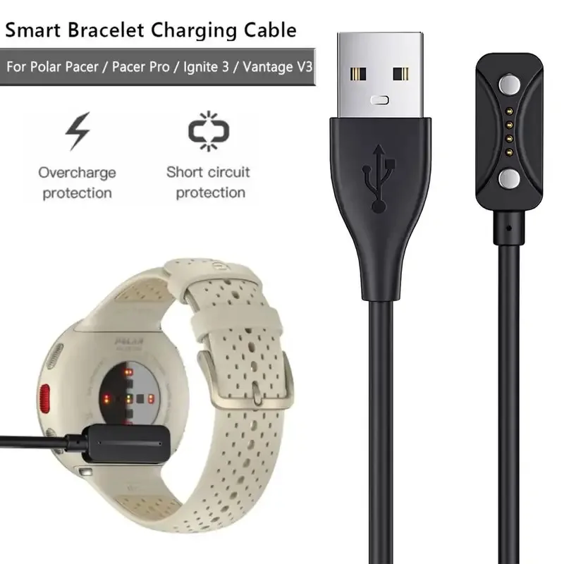 1m USB Charging Cable Charger For Polar Pacer/Pro/Ignite 3/Vantage V3/Grit X 2 Pro Sports Watch Charger Charging Accessories
1m USB Charging Cable Charger For Polar Pacer/Pro/Ignite 3/Vantage V3/Grit X 2 Pro Sports Watch Charger Charging Accessories