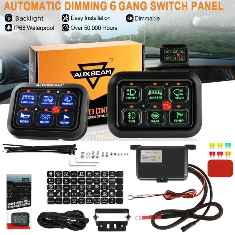 Универсальная панель переключателя 6 групп, система включения и выключения питания, тонкая электронная релейная система с подсветкой для SUV, RV, MARINE 
Универсальная панель переключателя 6 групп, система включения и выключения питания, тонкая электронная релейная система с подсветкой для SUV, RV, MARINE