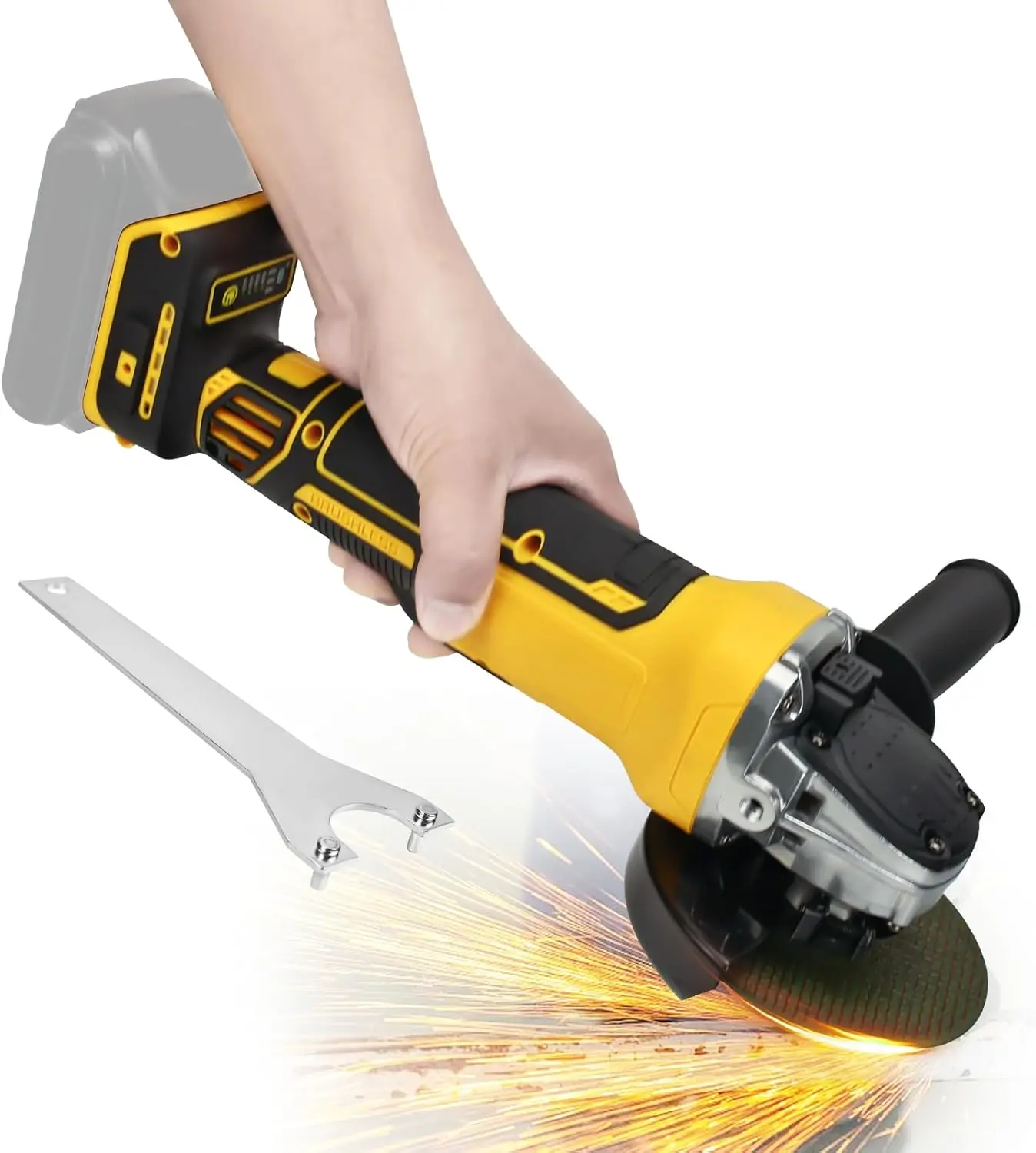 Cordless Angle Grinder for Dewalt 20V Batteries, 6600RPM Brushless Motor, 4 Variable Speed, 4.9" Wheels, Adjustable Handle for
Cordless Angle Grinder for Dewalt 20V Batteries, 6600RPM Brushless Motor, 4 Variable Speed, 4.9" Wheels, Adjustable Handle for