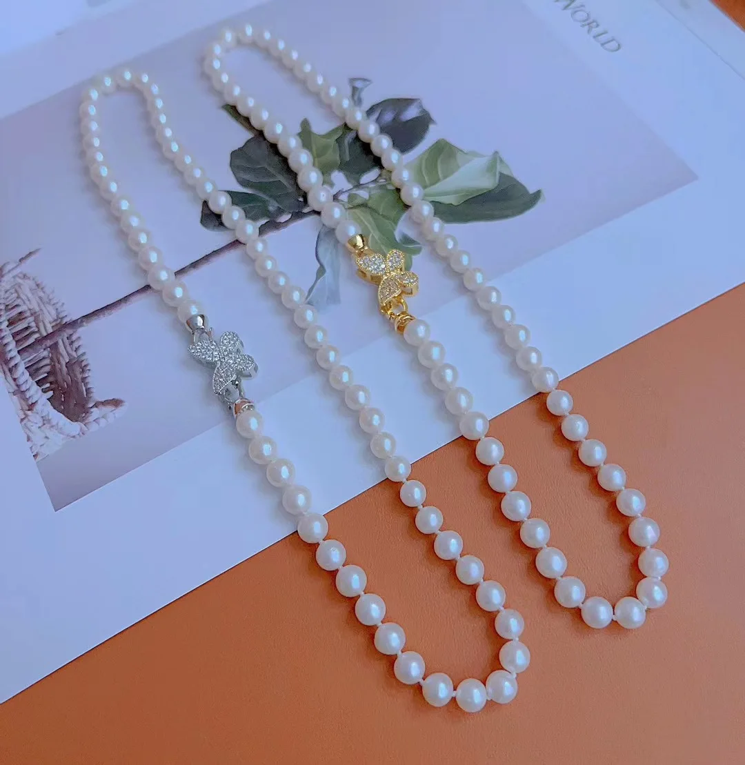 Exquisite Butterfly Buckle Pearl Necklace AAA8-9mm Natural White Pearl Necklace 18 inch/Supports Customized Sizes
Exquisite Butterfly Buckle Pearl Necklace AAA8-9mm Natural White Pearl Necklace 18 inch/Supports Customized Sizes
