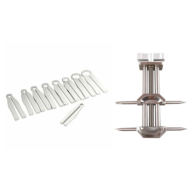 10 Pcs Lens Repair Tool: 9 Pcs Repair Wrench Clamp Tool Kit & 1 Pcs Stainless Steel Vise For 27Mm-107Mm Lens Filter
10 Pcs Lens Repair Tool: 9 Pcs Repair Wrench Clamp Tool Kit & 1 Pcs Stainless Steel Vise For 27Mm-107Mm Lens Filter