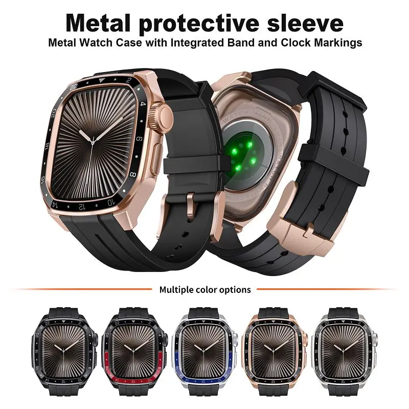Luxury Integrated Metal Case with Strap for Apple Watch Band 45mm Rugged Protective Cover with Silicone Band for iWatch S10 46mm
Luxury Integrated Metal Case with Strap for Apple Watch Band 45mm Rugged Protective Cover with Silicone Band for iWatch S10 46mm