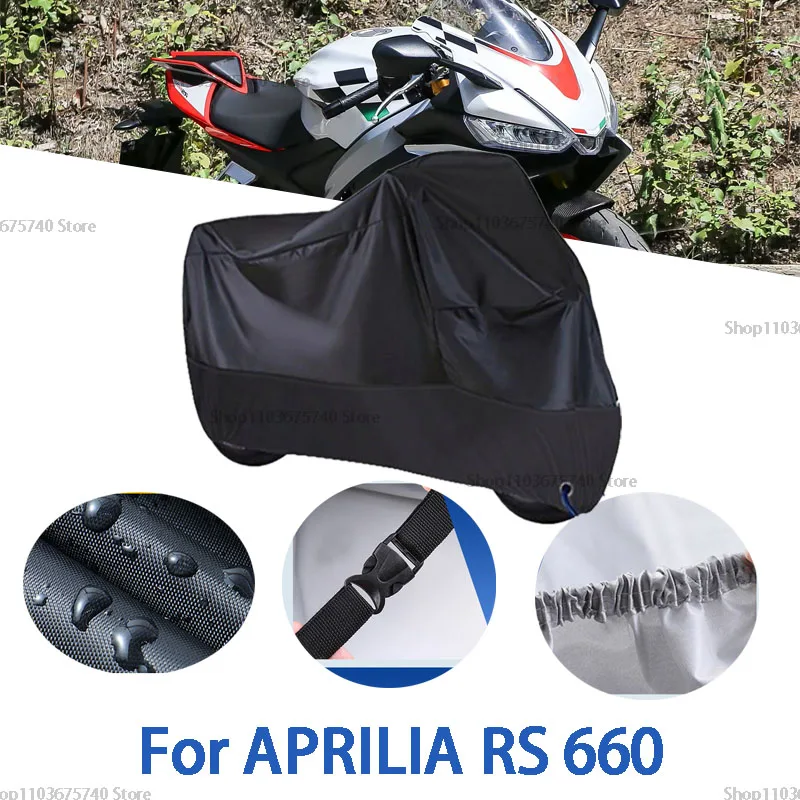 Полный чехол для мотоцикла APRILIA RS 660, автомобильный уличный солнцезащитный чехол от пыли и ушей, утолщенный оксфордский чехол, аксессуары 
Полный чехол для мотоцикла APRILIA RS 660, автомобильный уличный солнцезащитный чехол от пыли и ушей, утолщенный оксфордский чехол, аксессуары