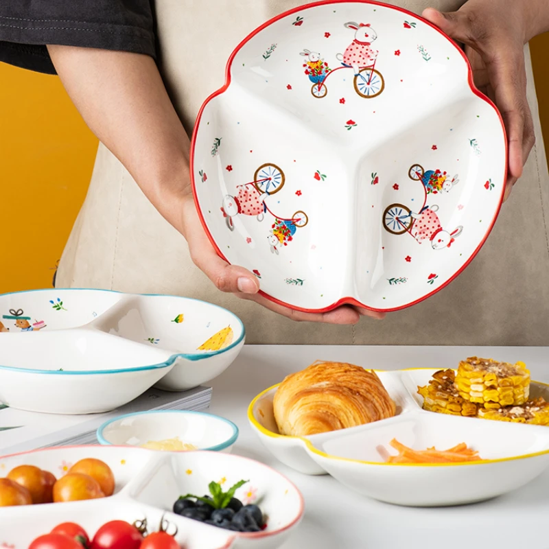 Cute Bowl Household Children's Plate Grid Lovely Creative Meal Plate Ceramic Breakfast Three Grid Vegetable Plate Ceramic Kitc
Cute Bowl Household Children's Plate Grid Lovely Creative Meal Plate Ceramic Breakfast Three Grid Vegetable Plate Ceramic Kitc