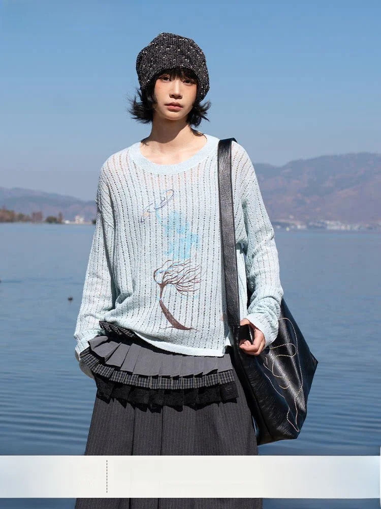 Early Spring Long Sleeve Hollow out Elephant Tree Top Sweater by Saotome Casual Loose Fit Japanese Style Women's Knittedwear
Early Spring Long Sleeve Hollow out Elephant Tree Top Sweater by Saotome Casual Loose Fit Japanese Style Women's Knittedwear
